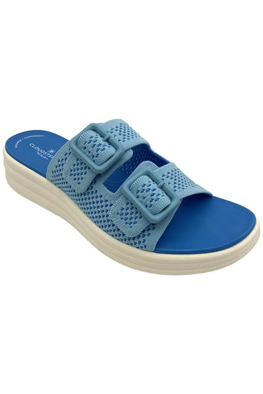 Clarks Cloudsteppers Women's Drift Faye Slip-On Sandal Bright Blue - Medium